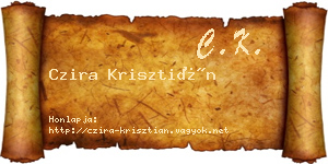 Czira Krisztián névjegykártya